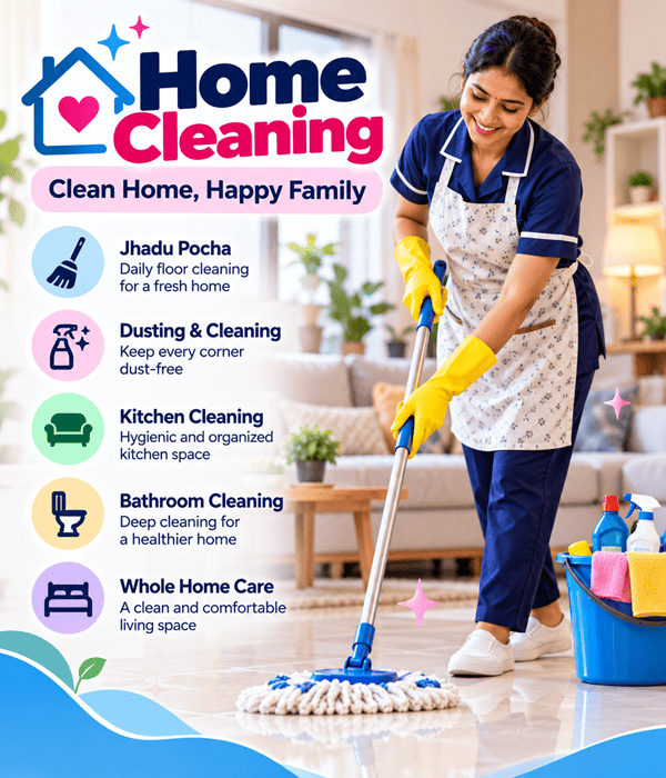 Jhadu pocha and house cleaning